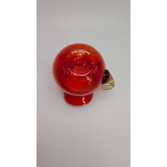 Rainbow Glass Hand Blown Amberina Creamer Pitcher Crackle Vintage Collectible - Picture 9 of 16